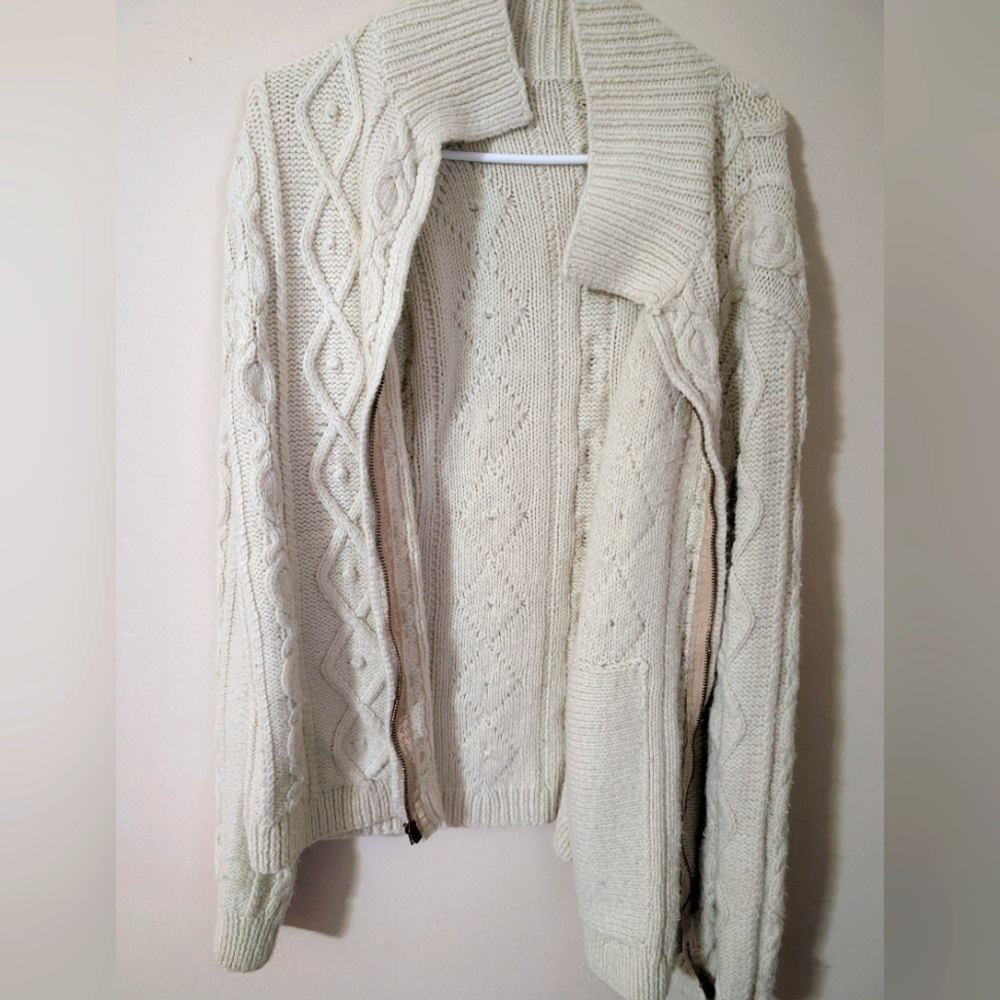 Vintage cream knit grandpa sweater